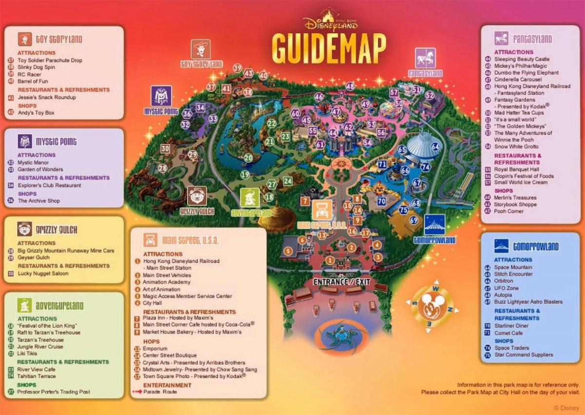 Hong kong Disneyland mapa
