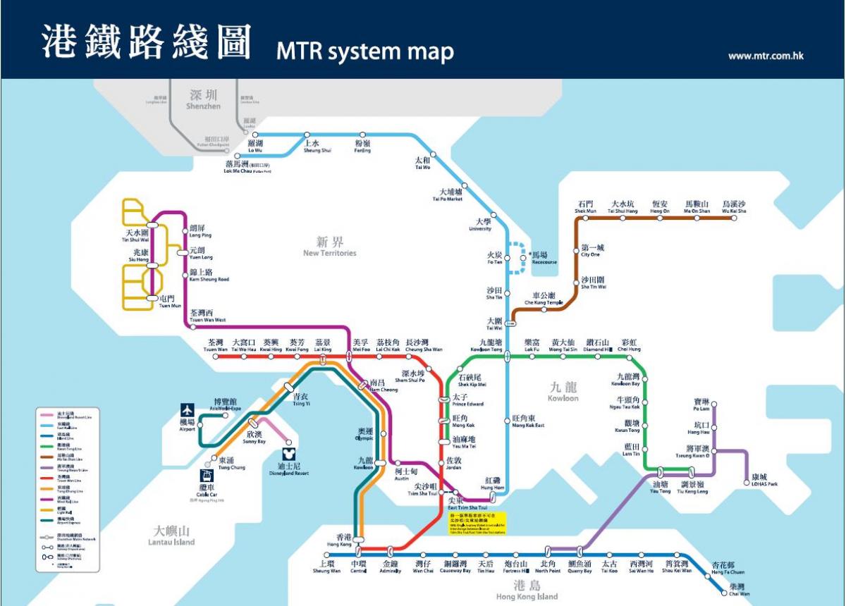 Hong Kong interes-puntu mapa