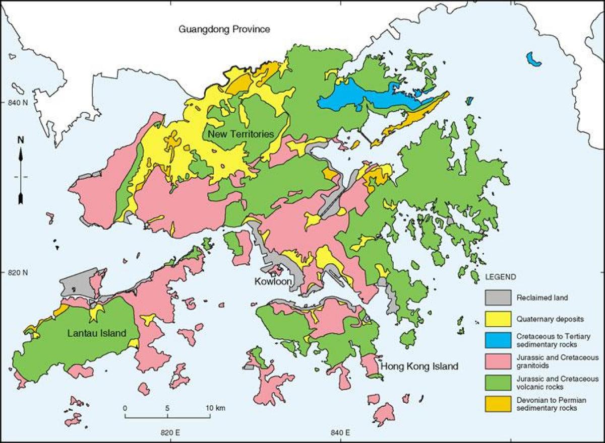 mapa geologikoa Hong Kong
