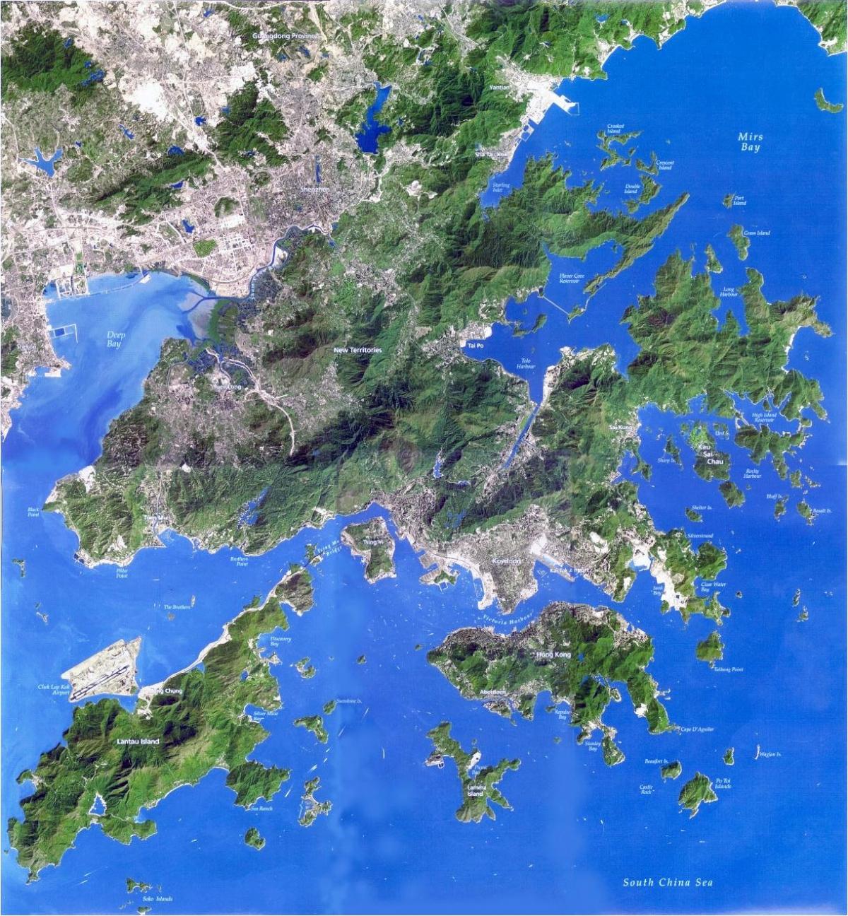 satelite mapa Hong Kong