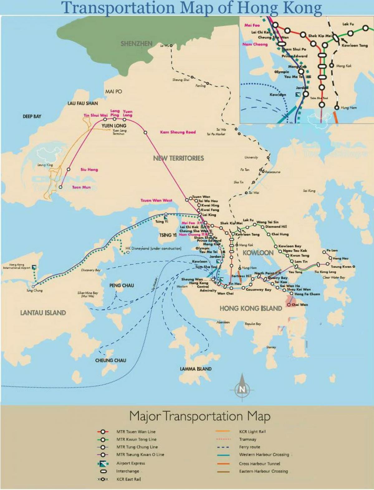 Hong Kong ferry ibilbide mapa