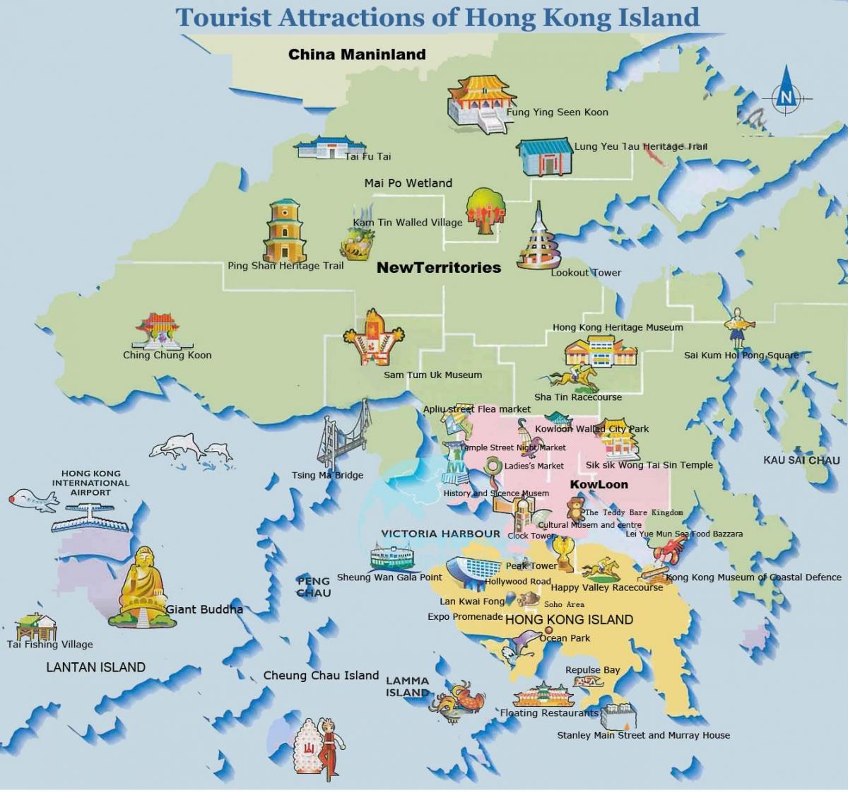 mapa Hong Kong island