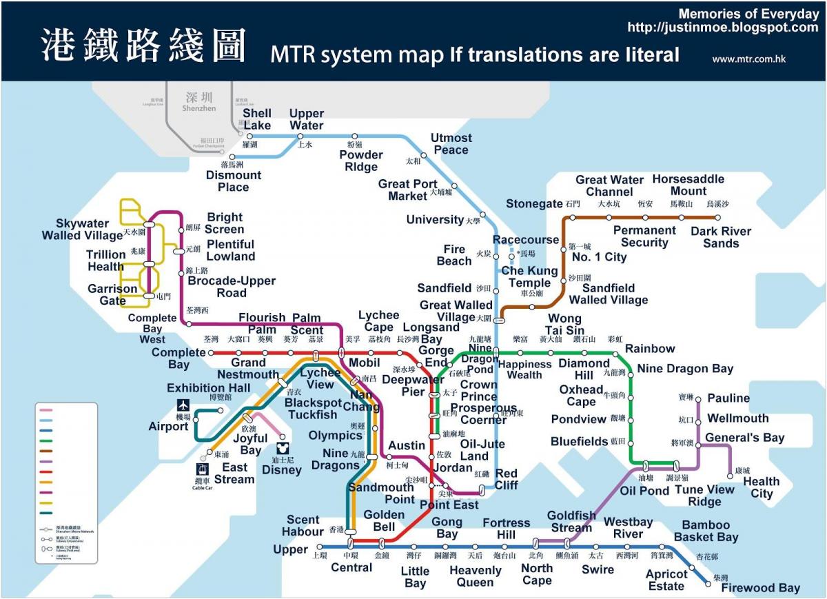 Hongkong metroa mapa