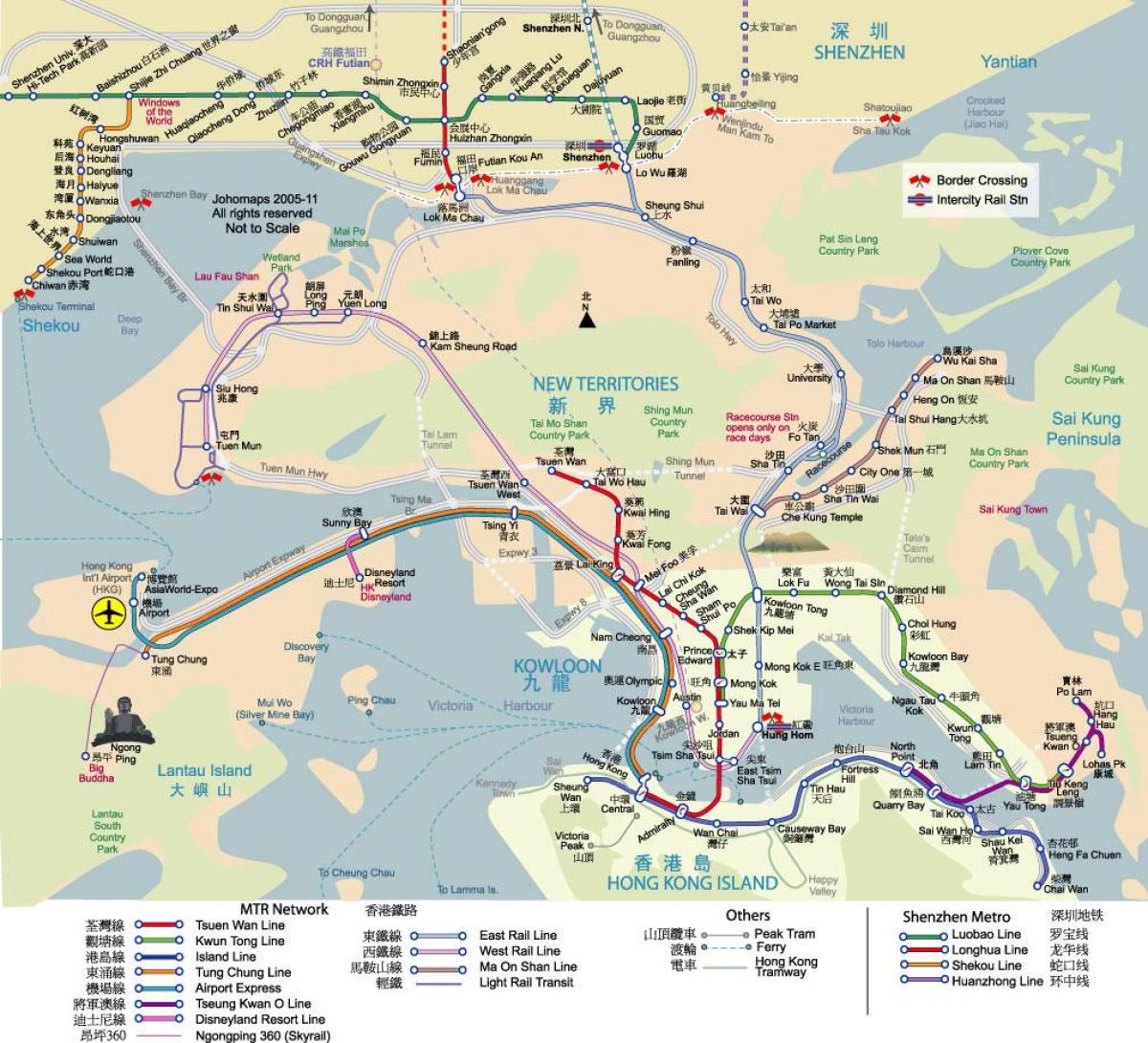 Hong Kong-en walking tour mapa