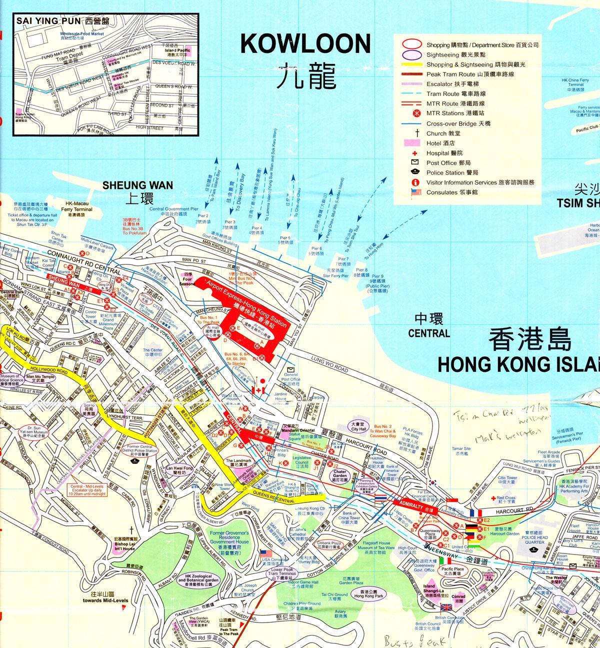 portu Hong Kong-en mapa