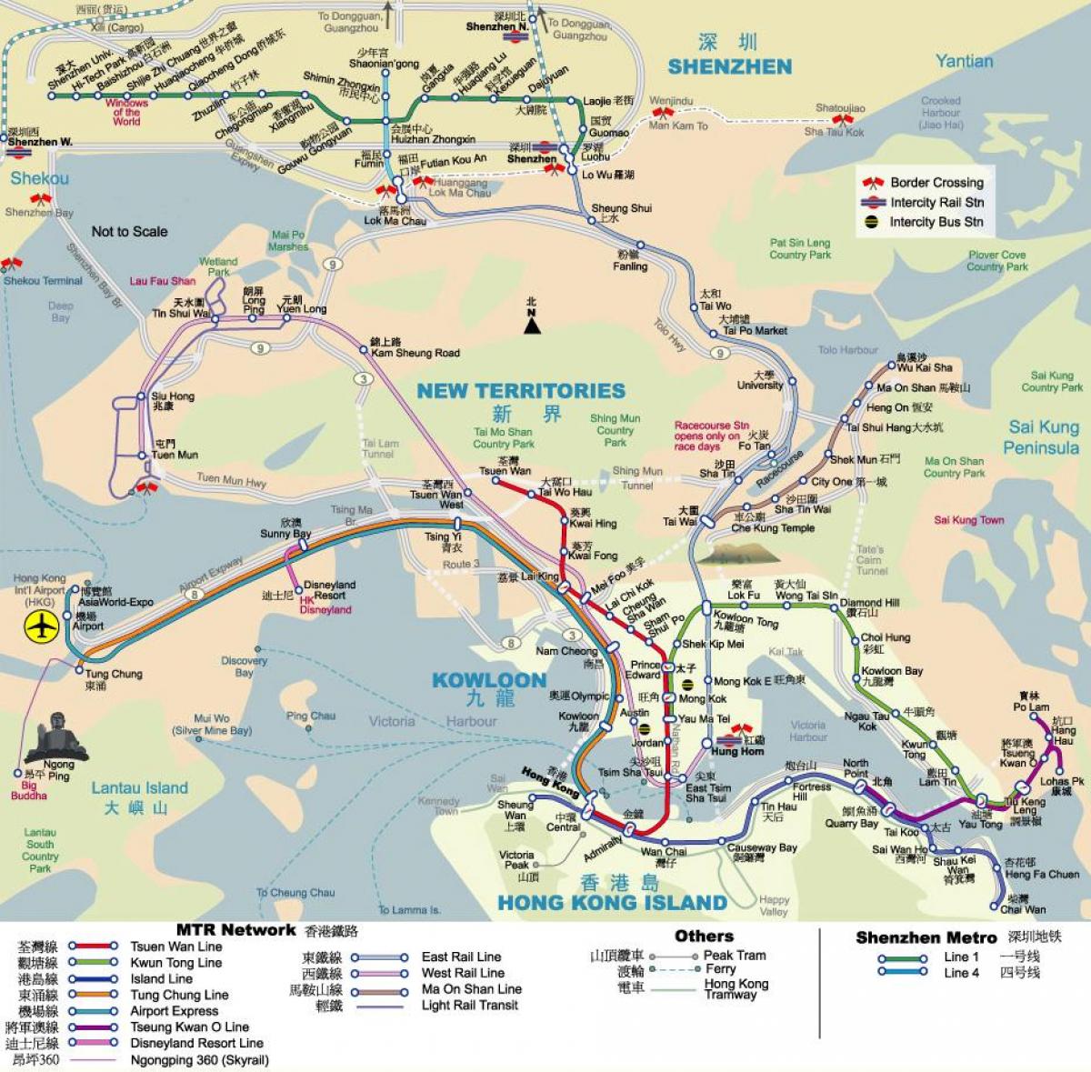 MTR Hongkong mapa
