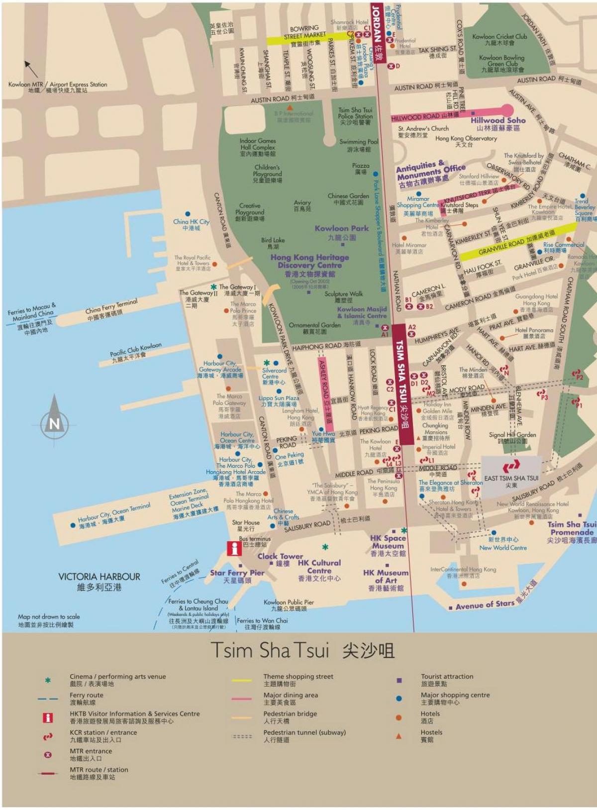Hong Kong-en mapa Kowloon