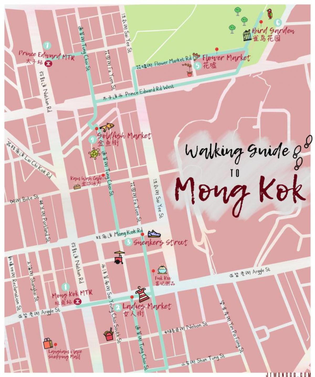 mapa Mong Kok Hong Kong