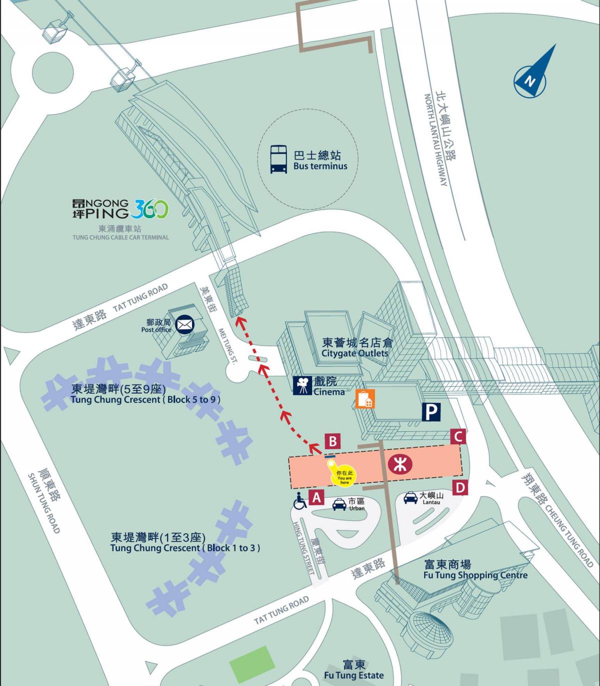 Tung Chung line MTR mapa