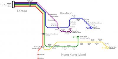 Hong Kong autobus ibilbidea mapa