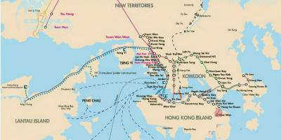Hong Kong ferry ibilbide mapa