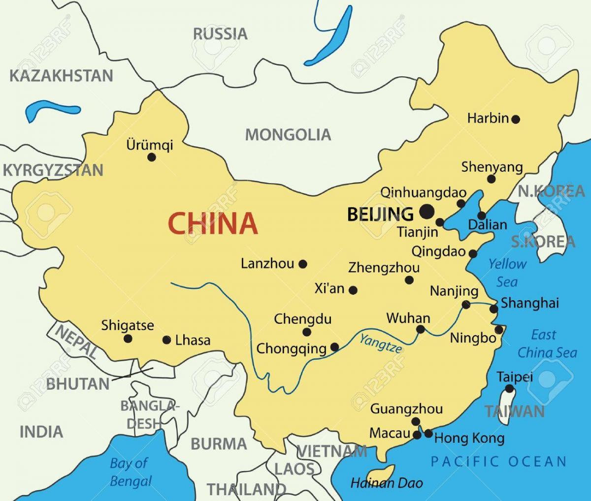 mapa Taiwan eta Hong Kong