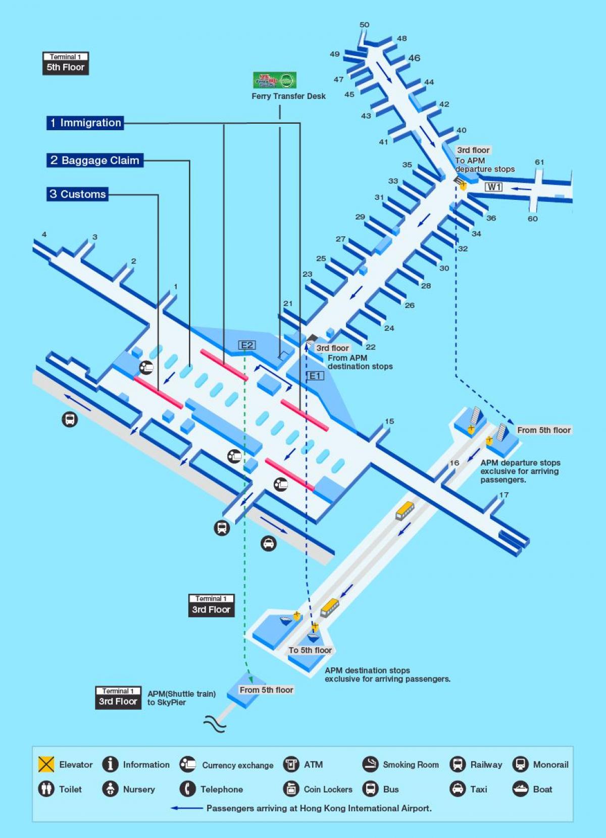 Hong Kong aireportua atea mapa