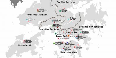 Mapa Hong Kong auzoetan