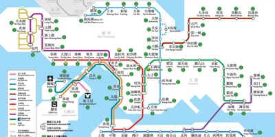 Hong Kong garraio publikoaren mapa
