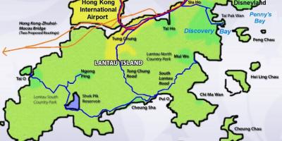 Lantau irla Hong Kong-en mapa